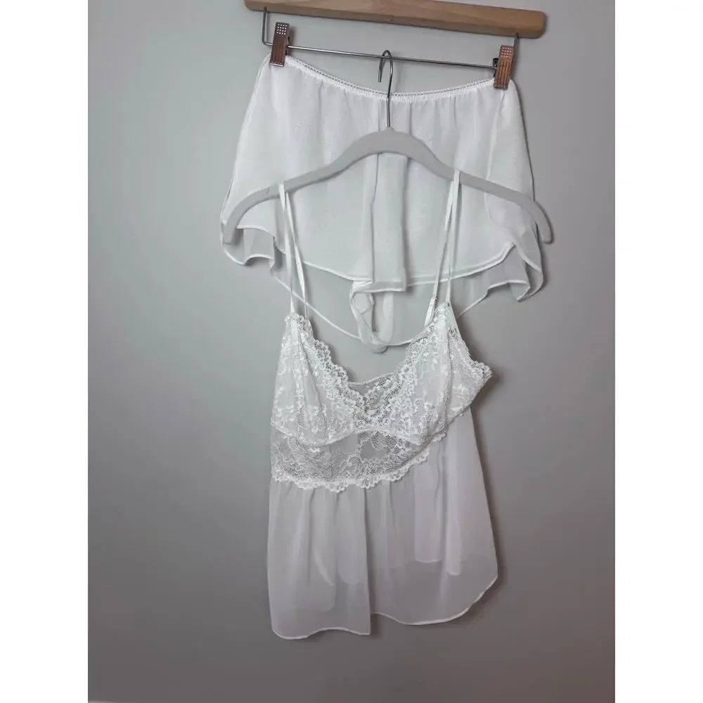 In Bloom by Jonquil Lillian Lace Cup Pamisole & Shorts Set white large NWT $66